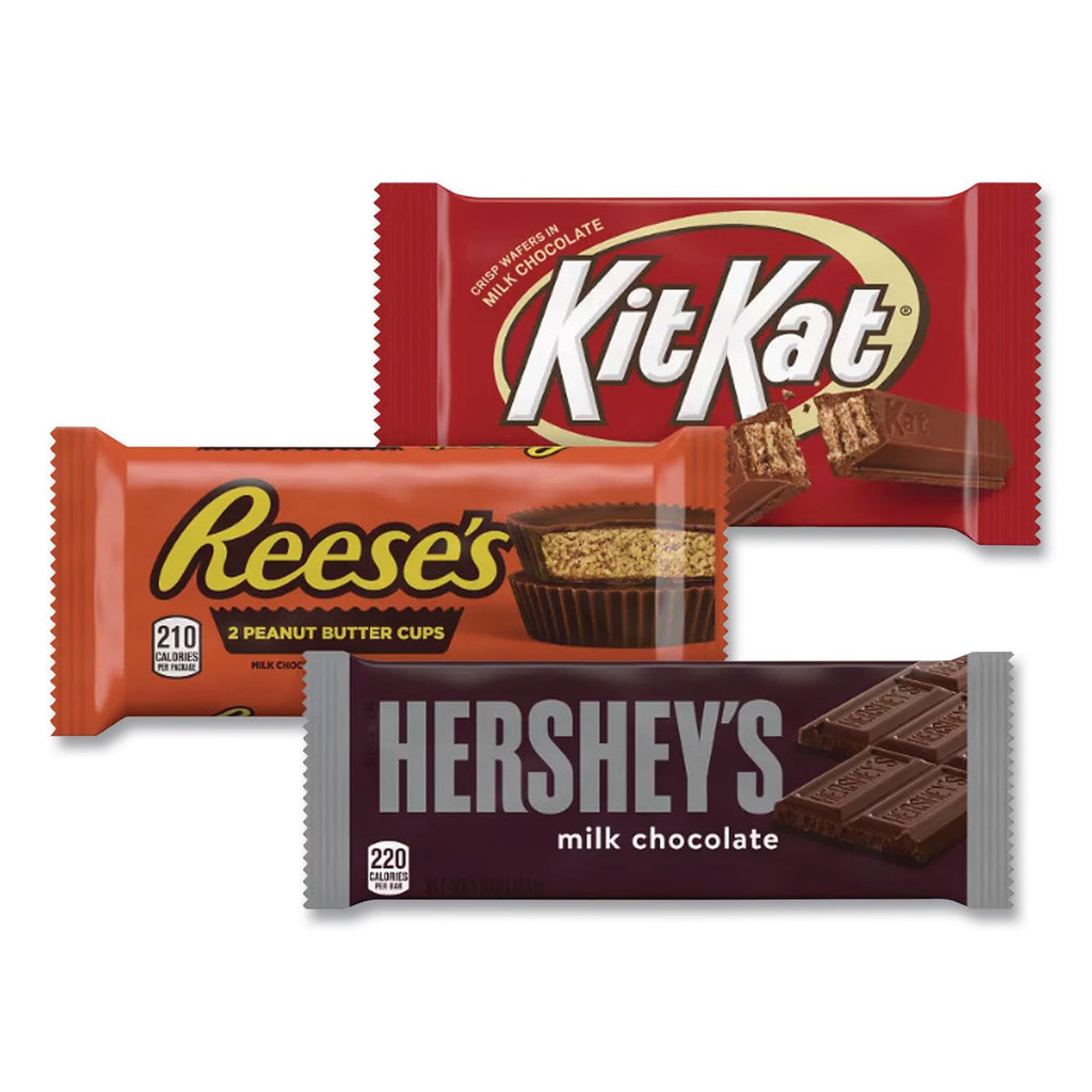 Full Size Chocolate Candy Bar Variety Pack, Assorted 1.5 oz Bar, 18 Bars/Carton, Ships in 1-3 Business Days