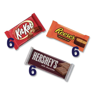 Full Size Chocolate Candy Bar Variety Pack, Assorted 1.5 oz Bar, 18 Bars/Carton, Ships in 1-3 Business Days