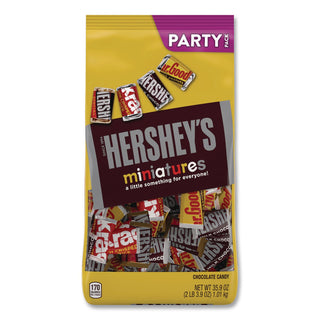 Chocolate Miniatures Party Pack Assortment, 35.9 oz Bag, 2 Bags/Carton, Ships in 1-3 Business Days