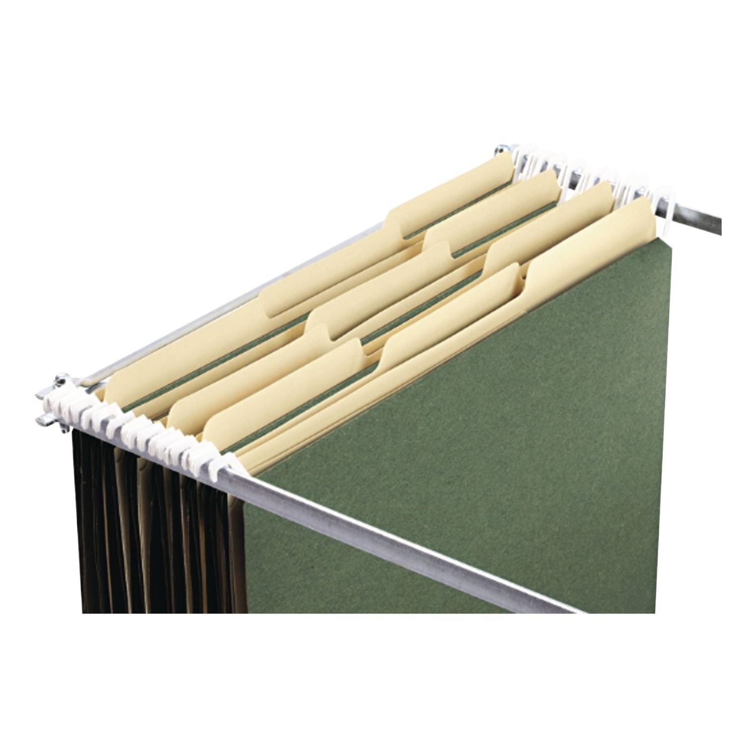 find It - Hanging File Folders with Innovative Top Rail, Letter, Green, 20/Pack, Sold as 1 PK