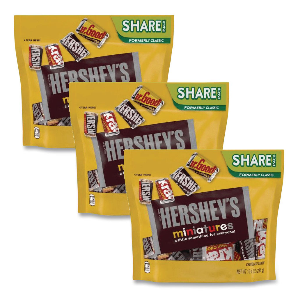 Miniatures Variety Share Pack, Assorted Chocolates, 10.4 oz Bag, 3/Pack, Ships in 1-3 Business Days