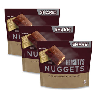 Nuggets Share Pack, Milk Chocolate with Almonds, 10.1 oz Bag, 3/Pack, Ships in 1-3 Business Days