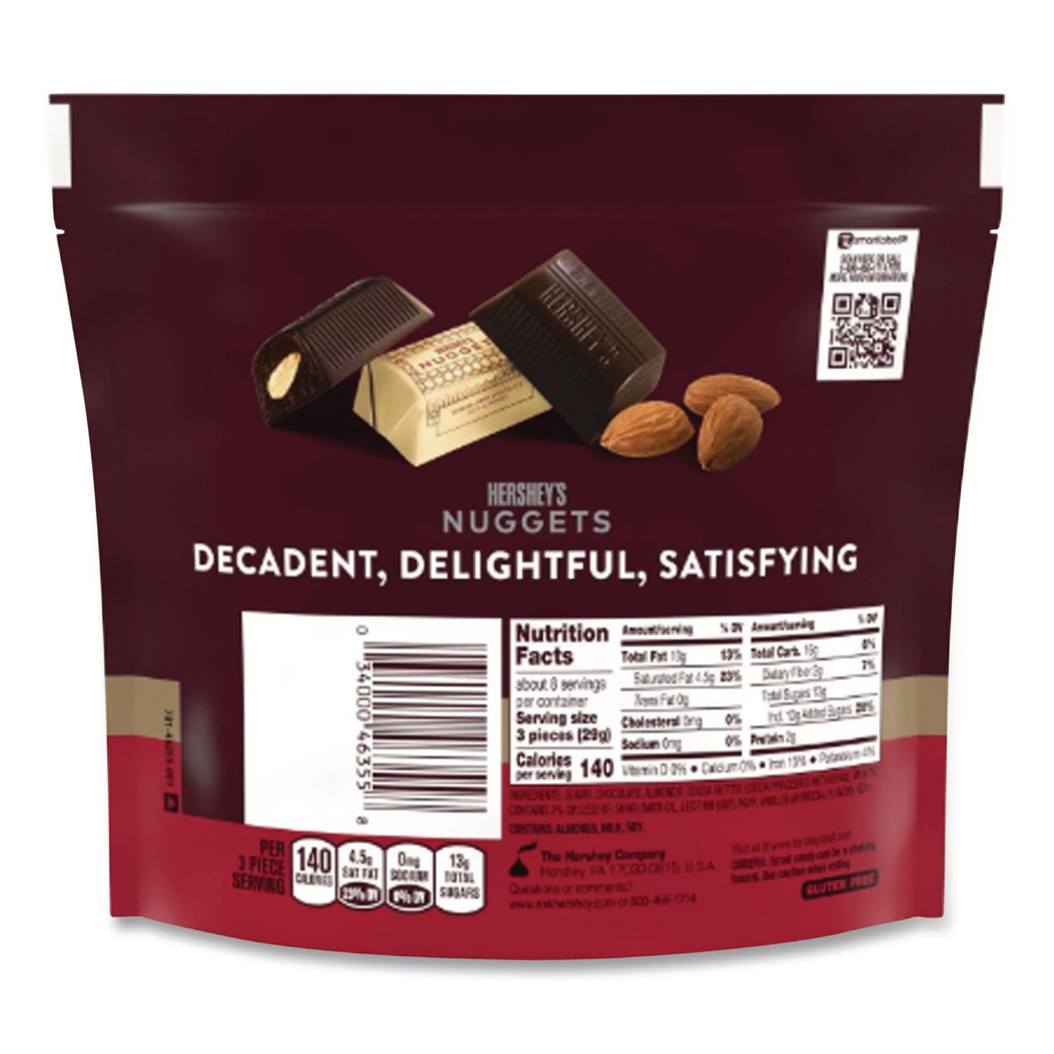 Nuggets Share Pack, Special Dark with Almonds, 10.1 oz Bag, 3/Pack, Ships in 1-3 Business Days