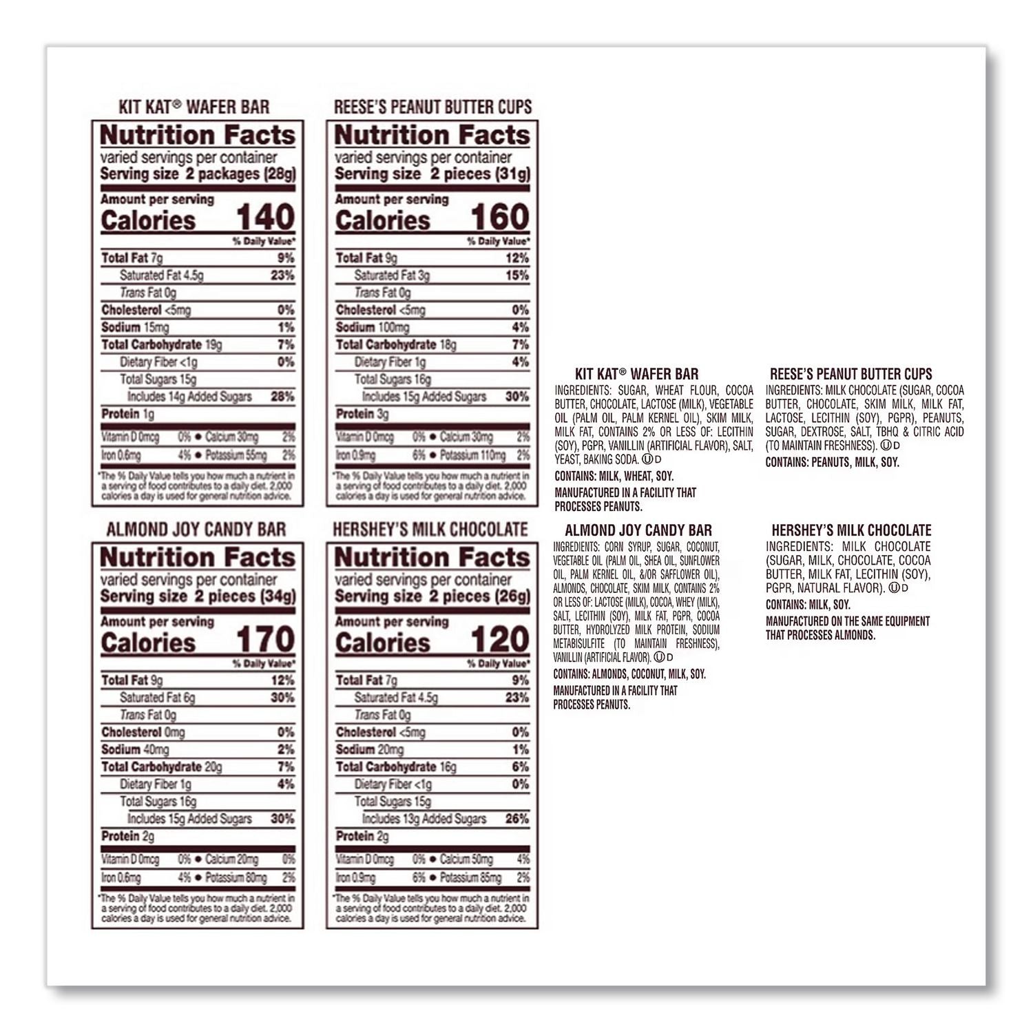 All Time Greats Milk Chocolate Variety Pack, 15.92 oz Bag, 30 Pieces/Bag, 2 Bags/Pack, Ships in 1-3 Business Days