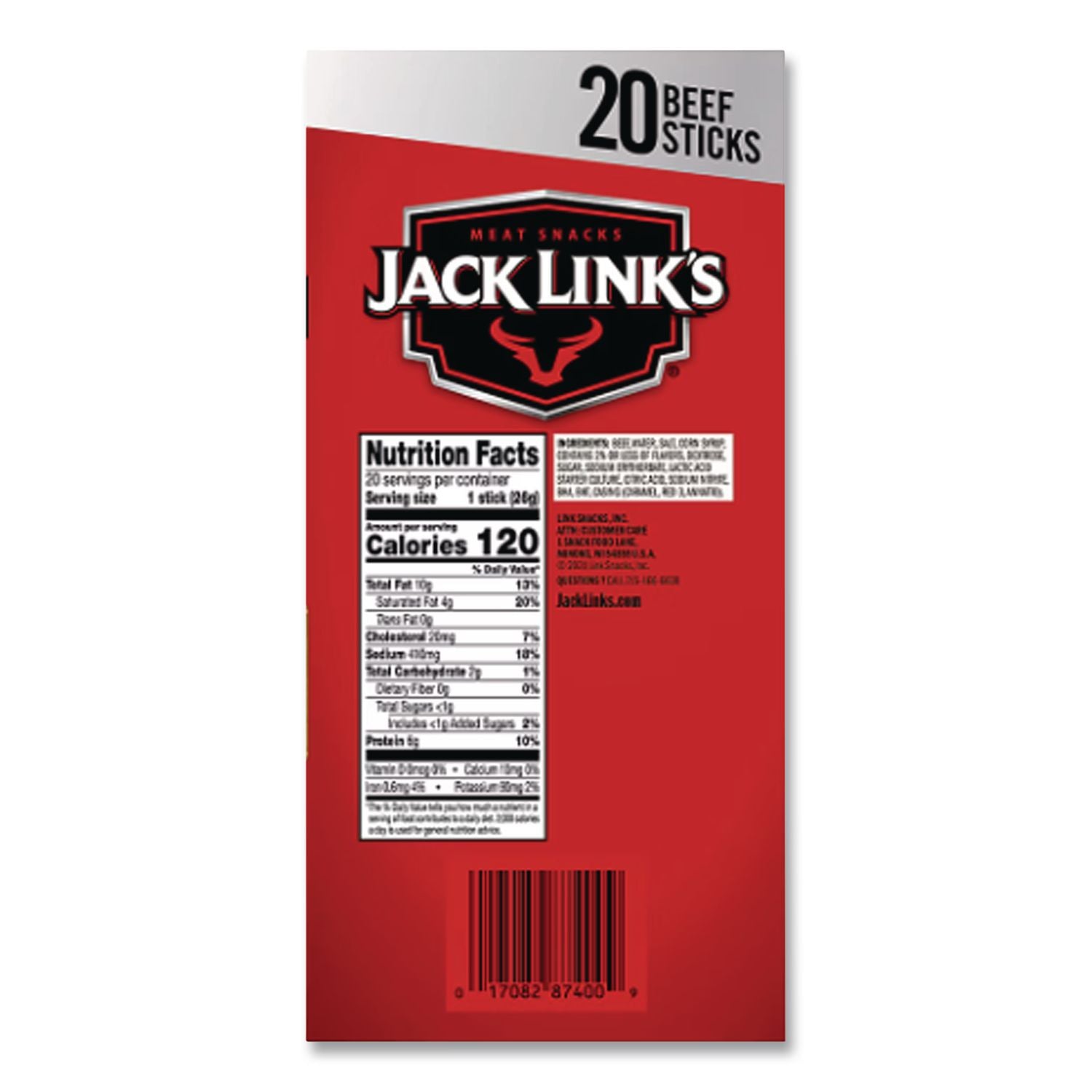 Big Beef Sticks, 0.92 oz Sticks, 20 Sticks/Carton, Ships in 1-3 Business Days