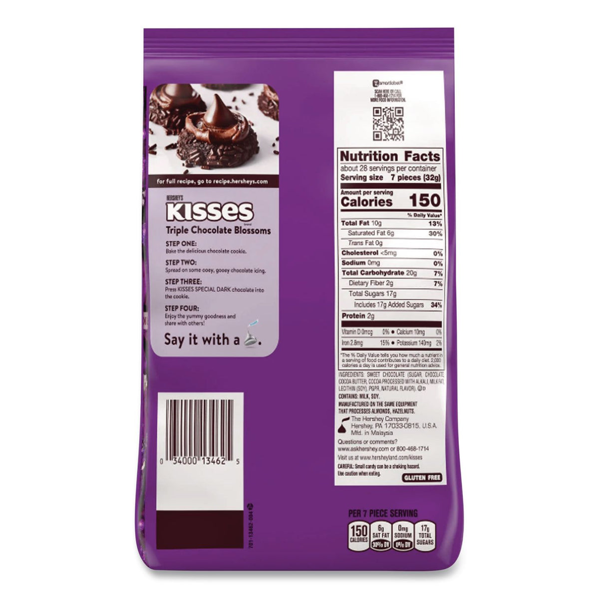KISSES Special Dark Chocolate Candy, Party Pack, 32.1 oz Bag, Ships in 1-3 Business Days