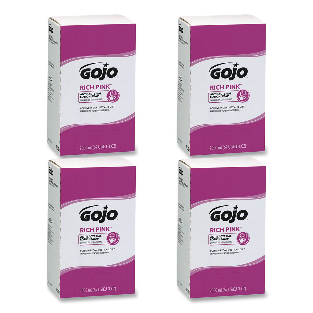 RICH PINK Antibacterial Lotion Soap Refill, Floral, 2,000 mL, 4/Carton