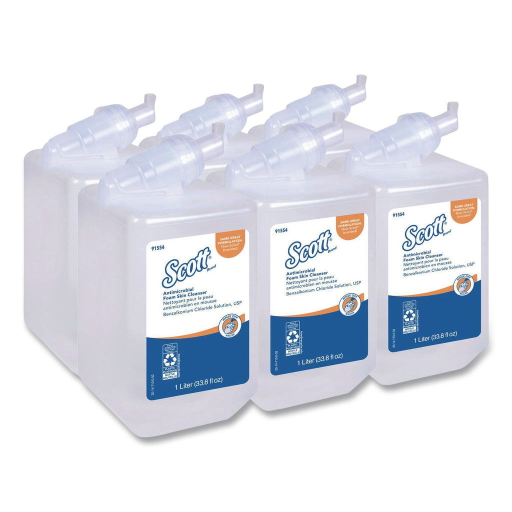 Antimicrobial Foam Skin Cleanser, Fresh Scent, 1,000 mL Bottle, 6/Carton