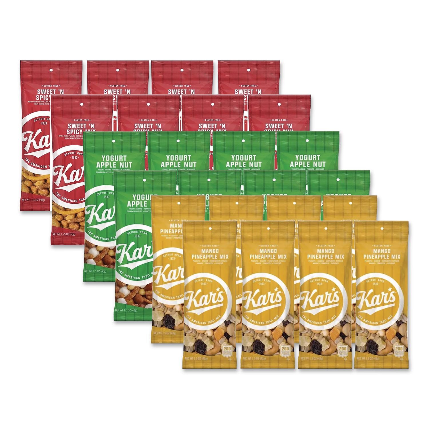 Trail Mix Variety Pack, Assorted Flavors, 24 Packets/Carton, Ships in 1-3 Business Days