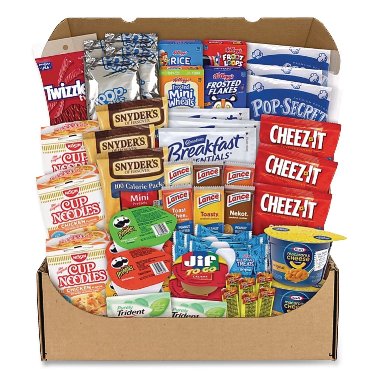 Dorm Room Survival Snack Box, 55 Assorted Snacks/Box, Ships in 1-3 Business Days