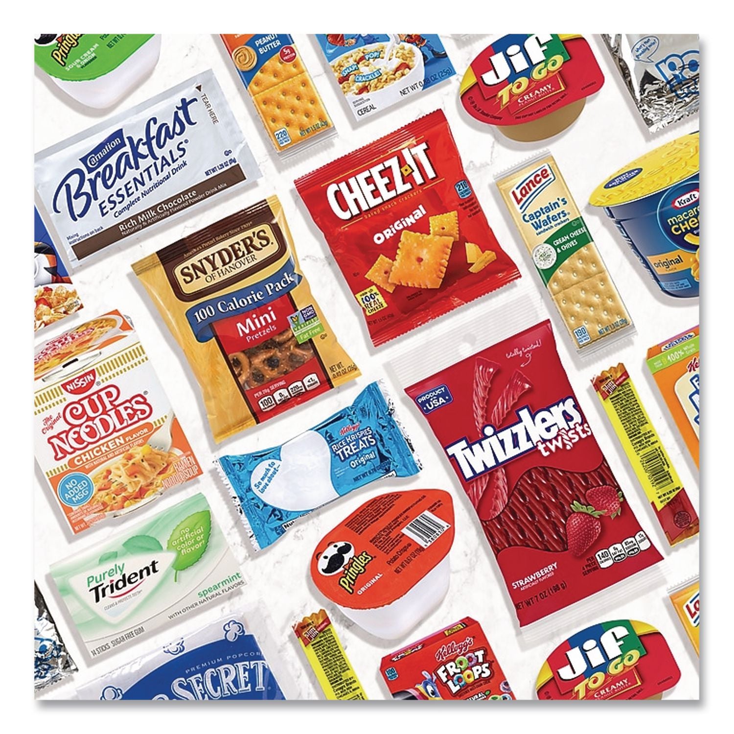 Dorm Room Survival Snack Box, 55 Assorted Snacks/Box, Ships in 1-3 Business Days