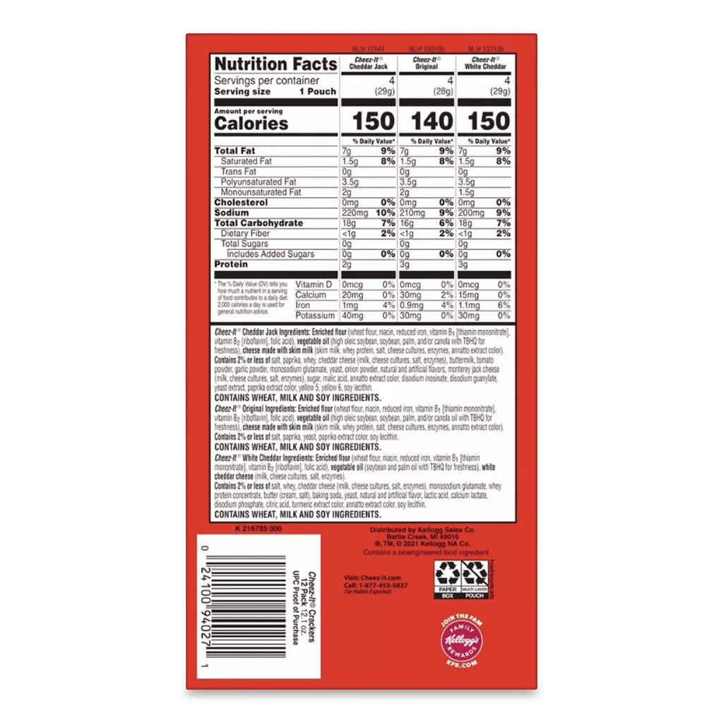 Baked Snack Crackers Variety Pack, Assorted Flavors, (8) 0.75 oz and (37) 1.5 oz Bags/Box, Ships in 1-3 Business Days