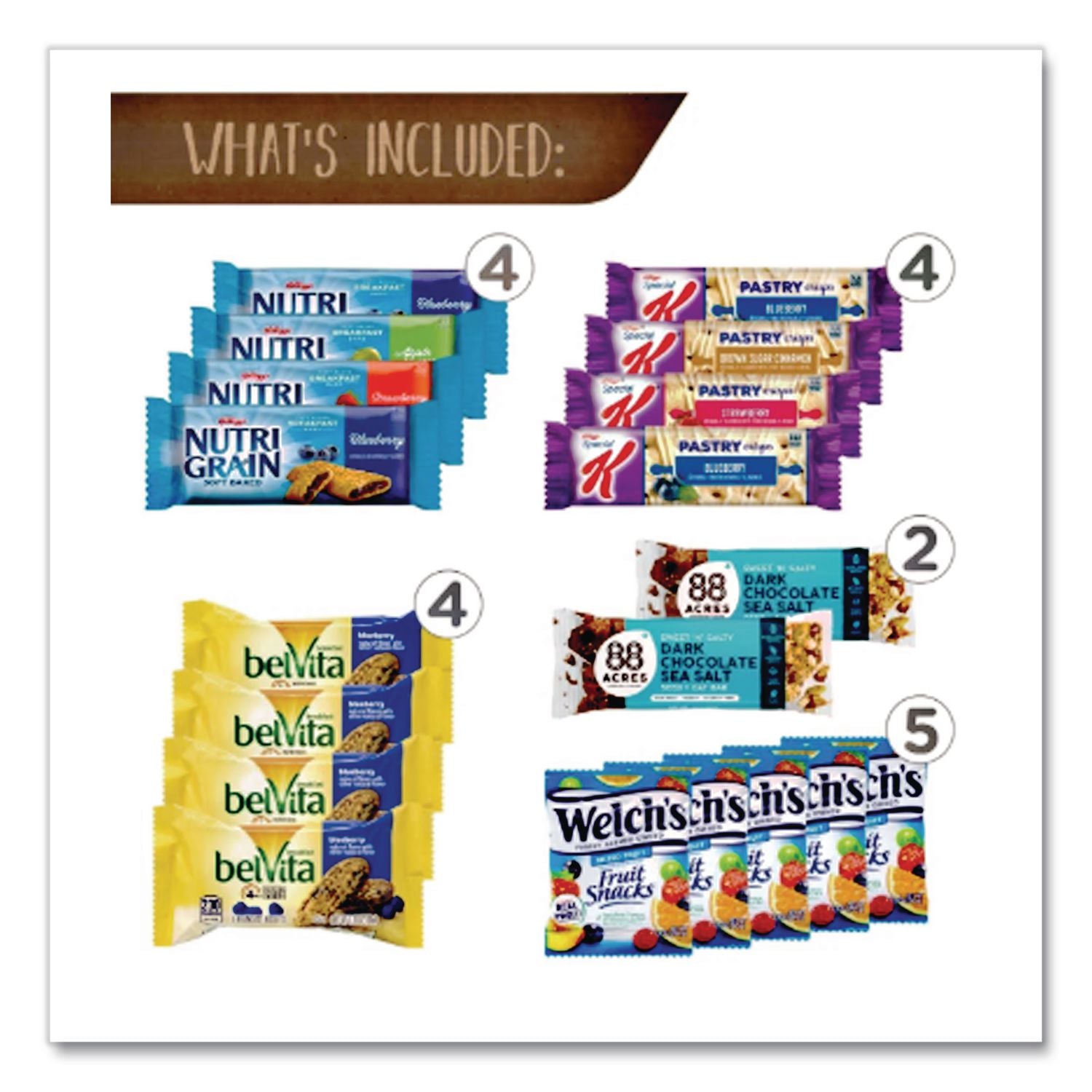 Breakfast Snack Box, 41 Assorted Snacks/Box, Ships in 1-3 Business Days