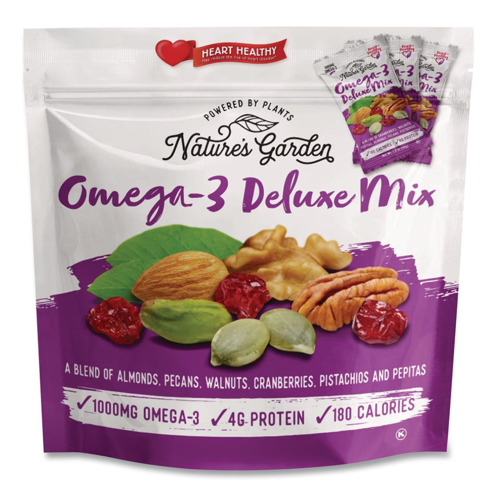 Omega-3 Nut Mix, 1 oz Pouch, 7 Pouches/Pack, 6 Packs/Carton, Ships in 1-3 Business Days