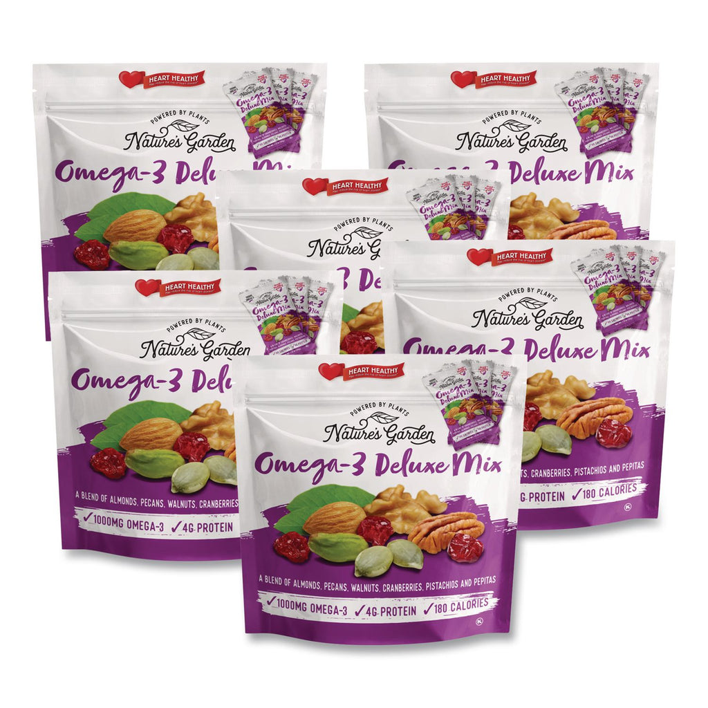 Omega-3 Nut Mix, 1 oz Pouch, 7 Pouches/Pack, 6 Packs/Carton, Ships in 1-3 Business Days