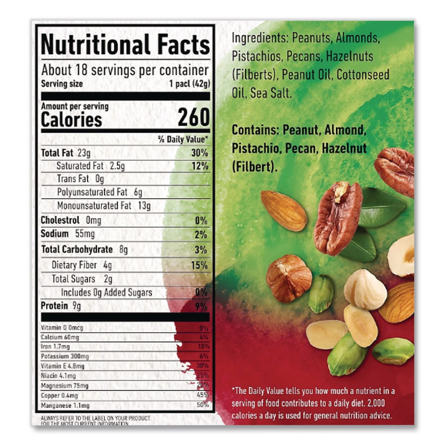 NUT-rition Heart Healthy Mix, 1.5 oz Tube, 18 Tubes/Carton, Ships in 1-3 Business Days