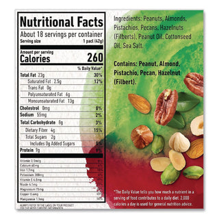 NUT-rition Heart Healthy Mix, 1.5 oz Tube, 18 Tubes/Carton, Ships in 1-3 Business Days