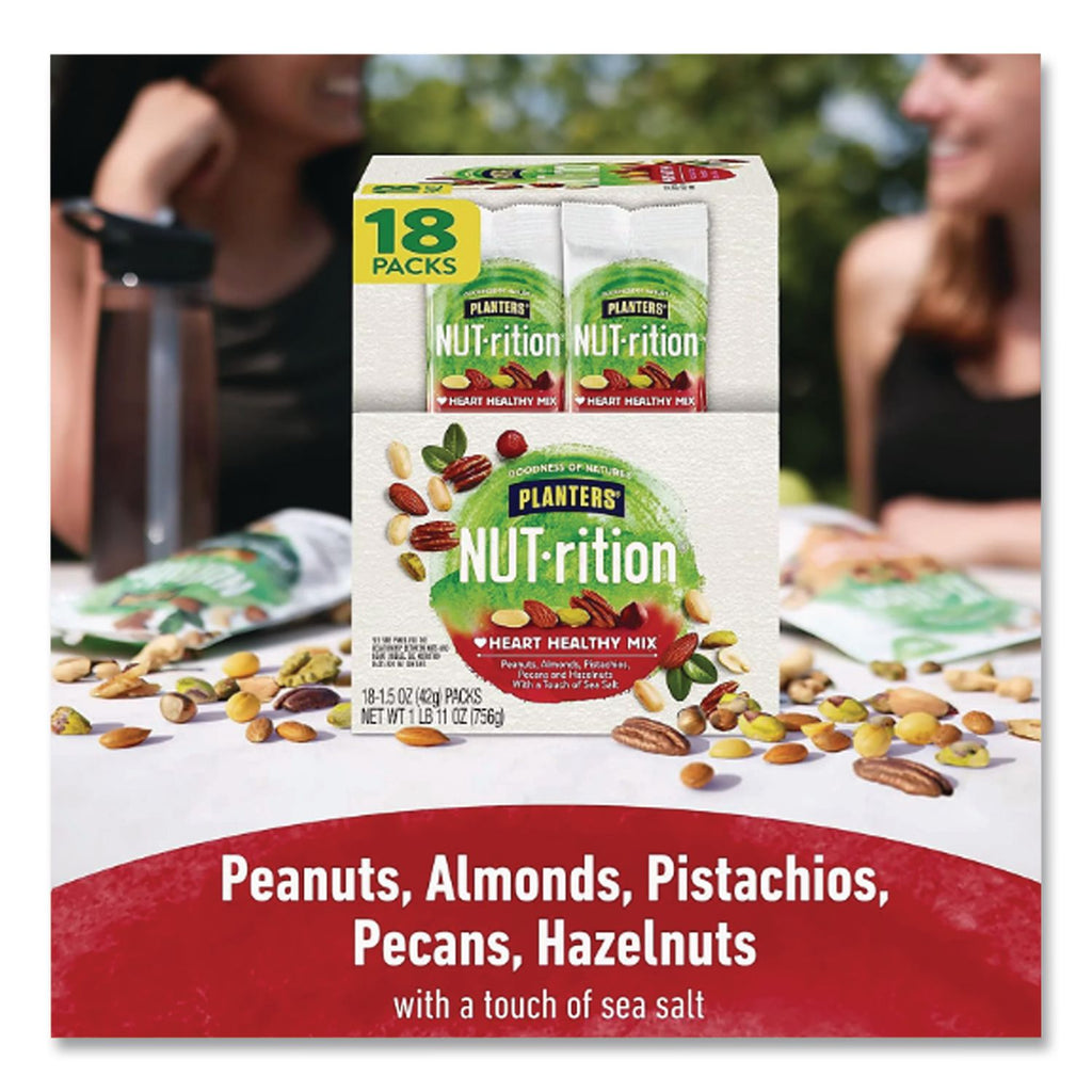NUT-rition Heart Healthy Mix, 1.5 oz Tube, 18 Tubes/Carton, Ships in 1-3 Business Days