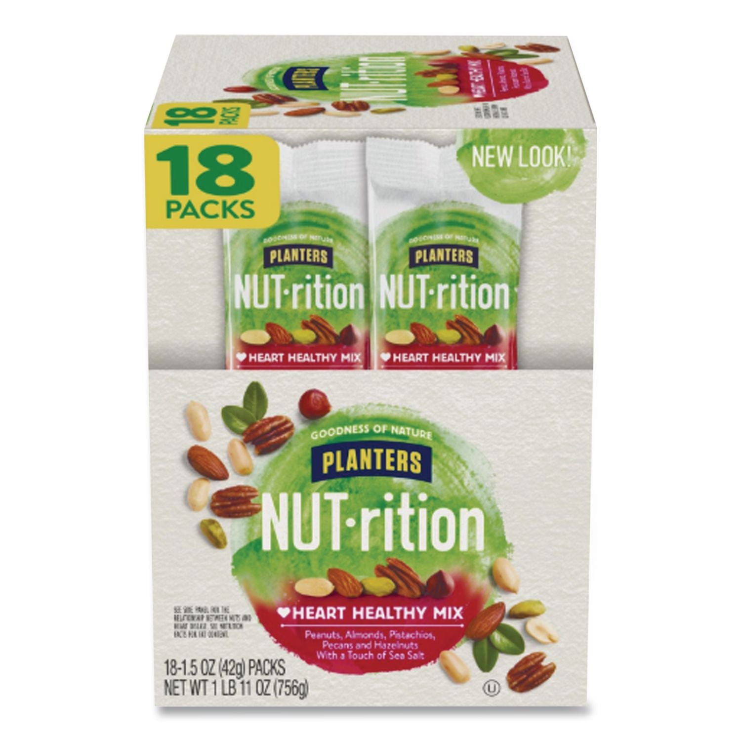 NUT-rition Heart Healthy Mix, 1.5 oz Tube, 18 Tubes/Carton, Ships in 1-3 Business Days