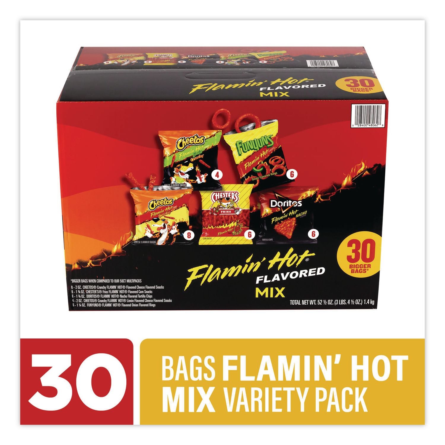 Flamin' Hot Mix Variety Pack, Assorted Flavors, Assorted Size Bag, 30 Bags/Carton, Ships in 1-3 Business Days