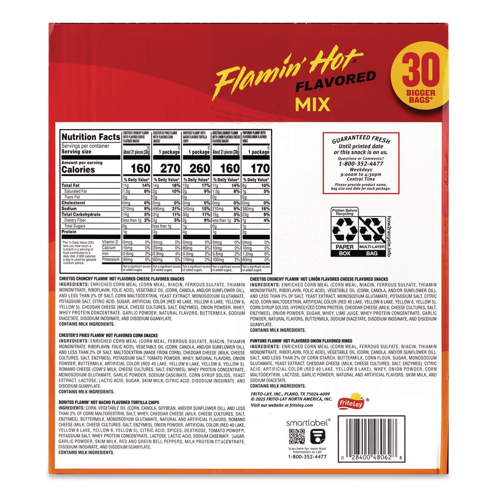 Flamin' Hot Mix Variety Pack, Assorted Flavors, Assorted Size Bag, 30 Bags/Carton, Ships in 1-3 Business Days