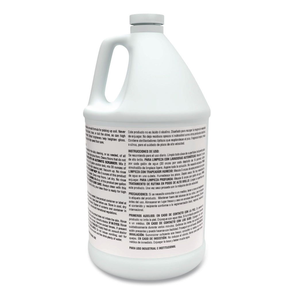 Rinse-No-More Floor Cleaner, Lemon Scent, 1 gal, Bottle, 4/Carton