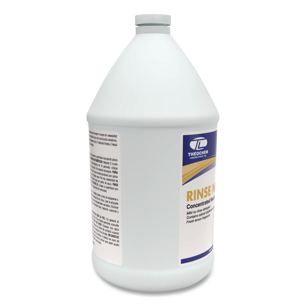 Rinse-No-More Floor Cleaner, Lemon Scent, 1 gal, Bottle, 4/Carton