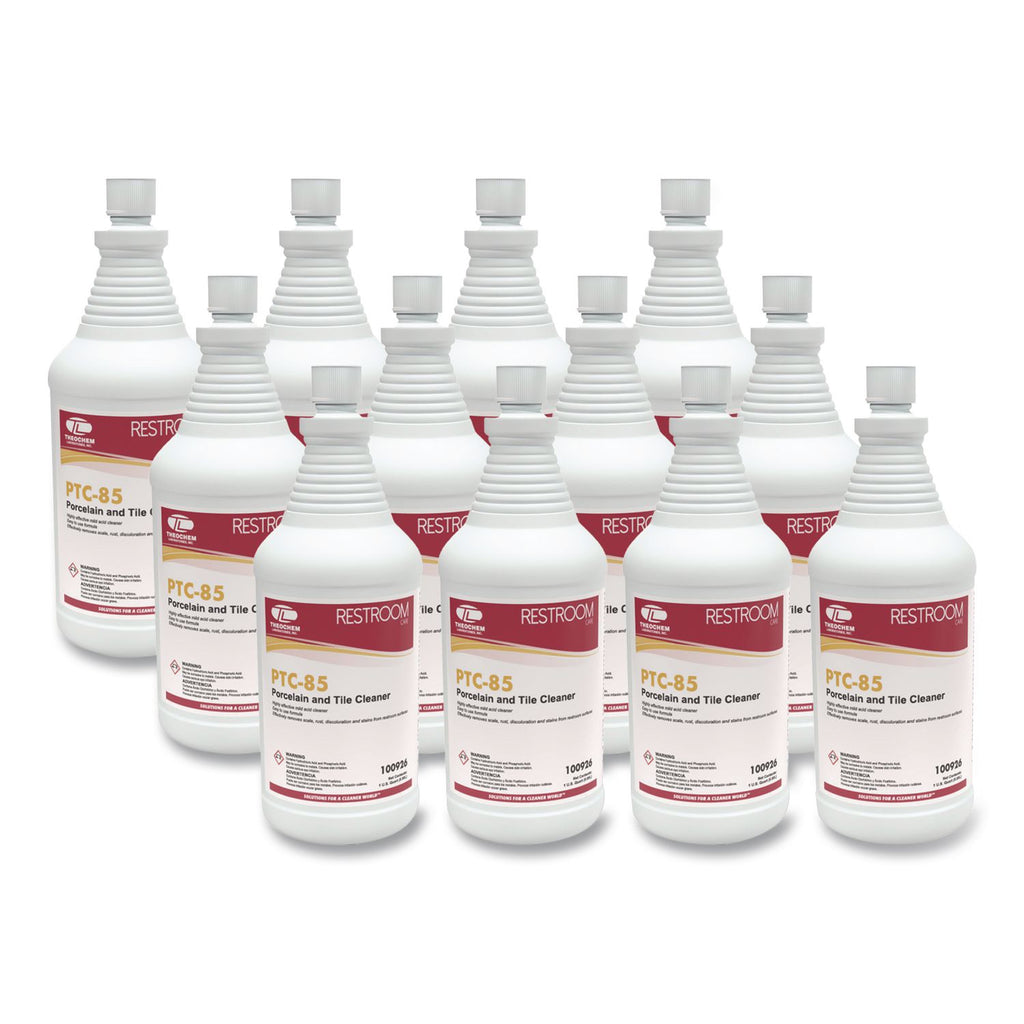 PTC-85 Porcelain and Tile Cleaner, Pleasant Scent, 32 oz Bottle, 12/Carton