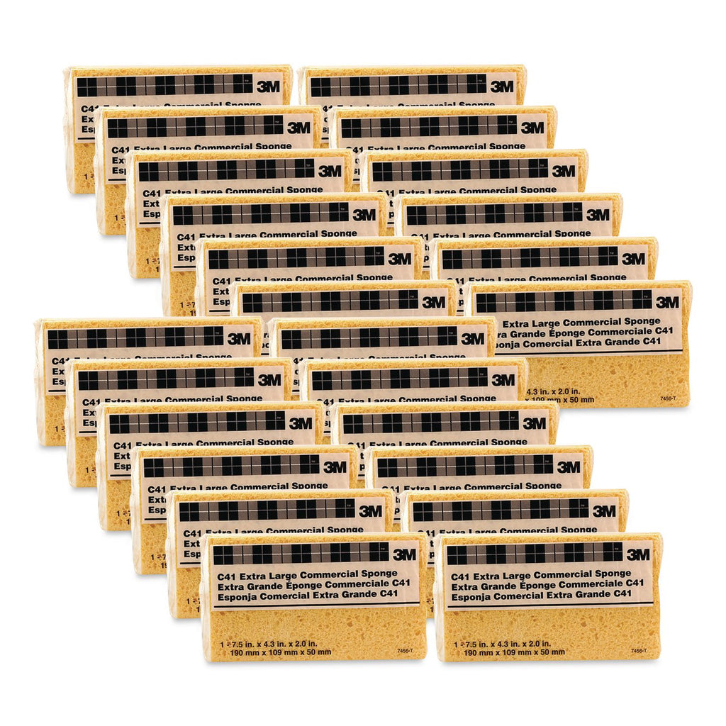 Scotch-Brite Extra-Large Commercial Sponge - 24/Carton - Cellulose - Yellow