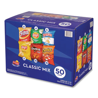 Potato Chips Bags Variety Pack, Assorted Flavors, 1 oz Bag, 50 Bags/Carton, Ships in 1-3 Business Days