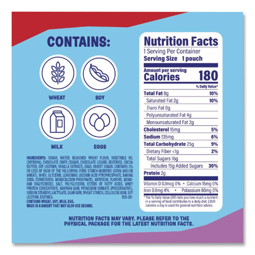 Little Bites Muffins, Chocolate Chip, 1.65 oz Pouch, 20 Pouches/Carton, Ships in 1-3 Business Days