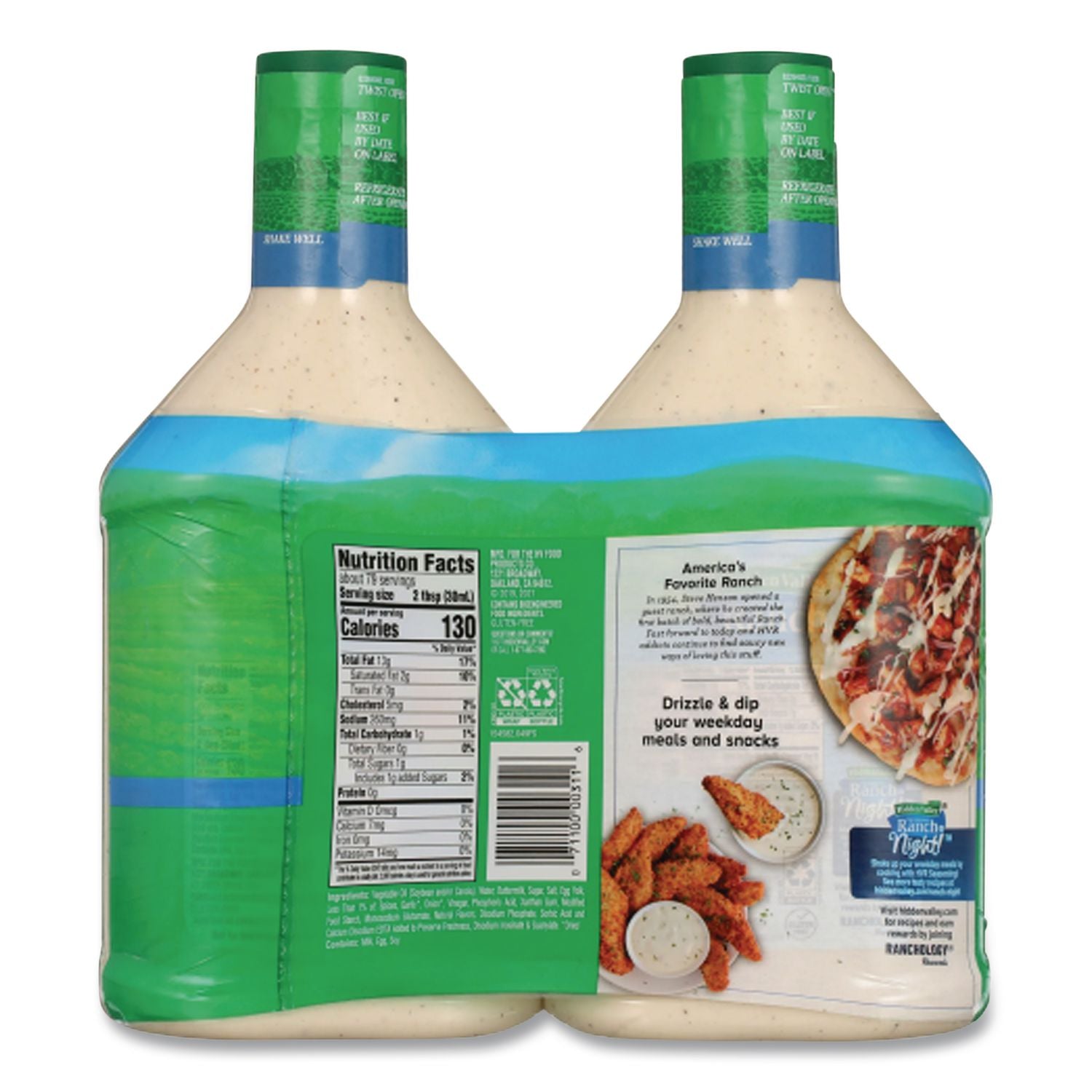 Original Ranch Dressing, 40 oz Bottle, 2 Bottles/Carton, Ships in 1-3 Business Days