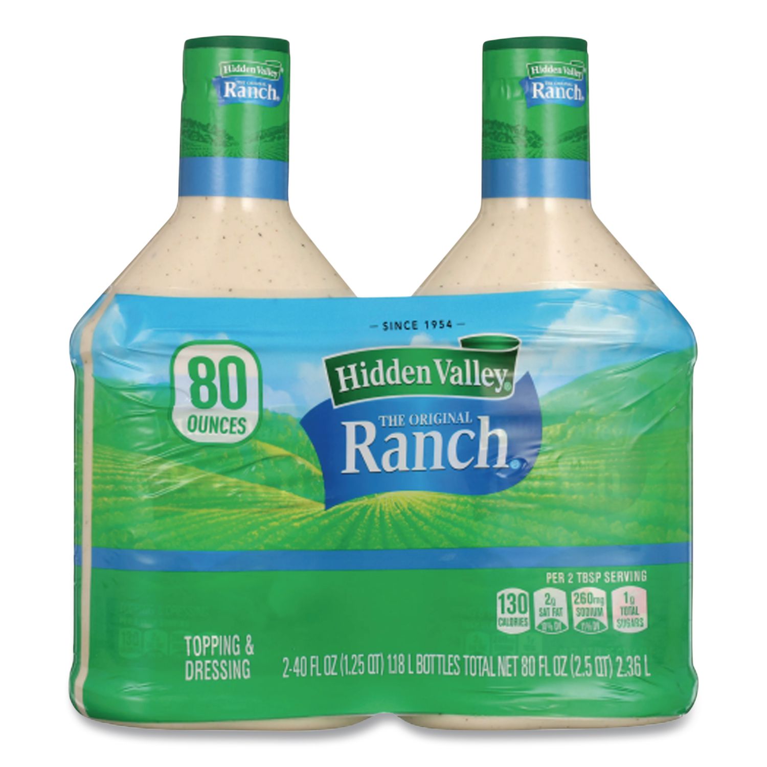 Original Ranch Dressing, 40 oz Bottle, 2 Bottles/Carton, Ships in 1-3 Business Days