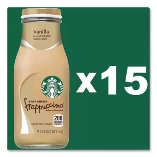 Frappuccino Coffee, 9.5 oz Bottle, Vanilla, 15/Carton, Ships in 1-3 Business Days