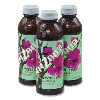 Green Tea with Ginseng and Honey, 16 oz Bottles, 24/Carton, Ships in 1-3 Business Days