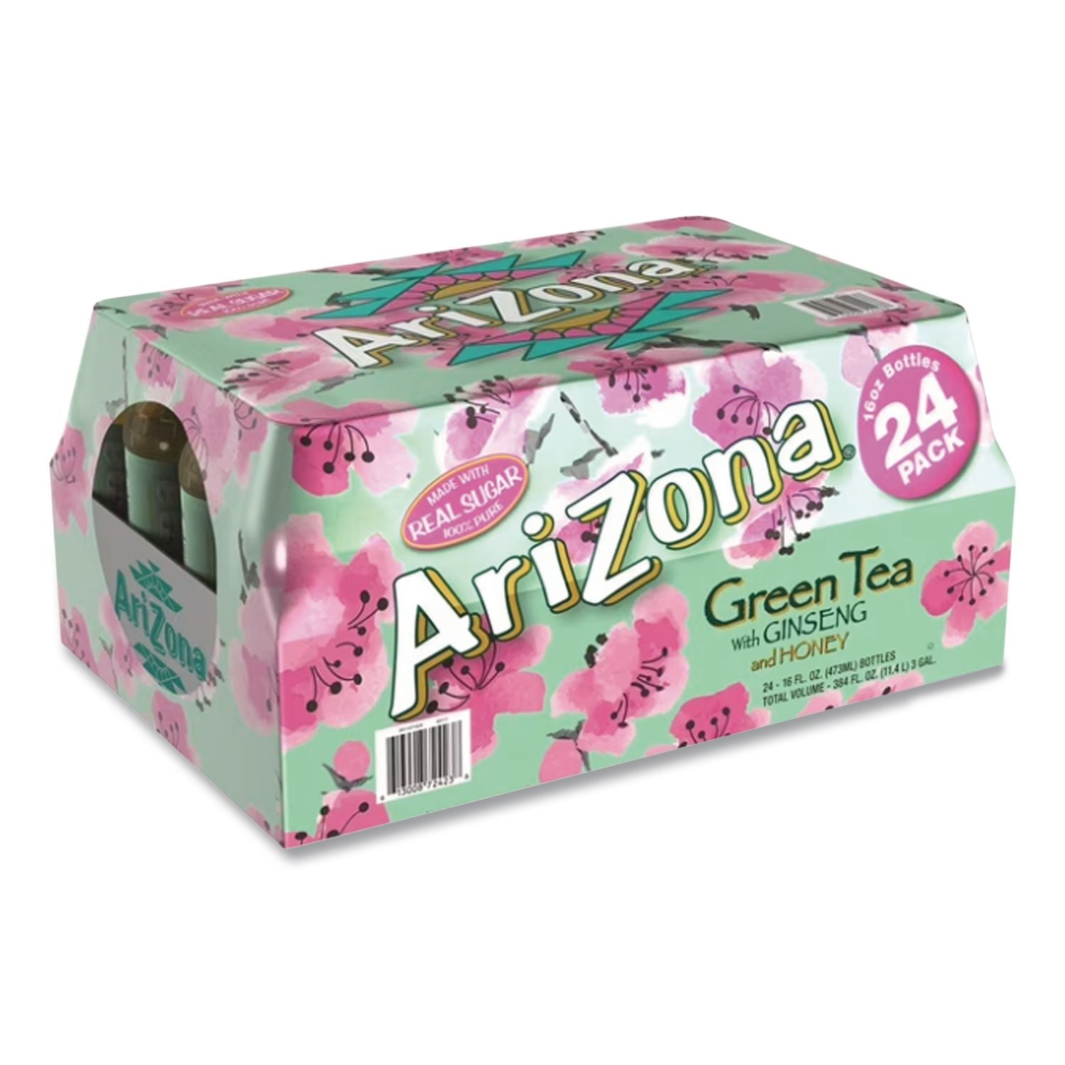 Green Tea with Ginseng and Honey, 16 oz Bottles, 24/Carton, Ships in 1-3 Business Days