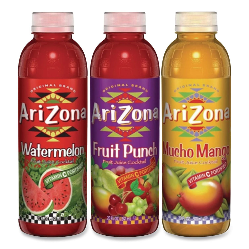 Juice Variety Pack, Fruit Punch/Mucho Mango/Watermelon, 20 oz Bottle, 24/Carton, Ships in 1-3 Business Days