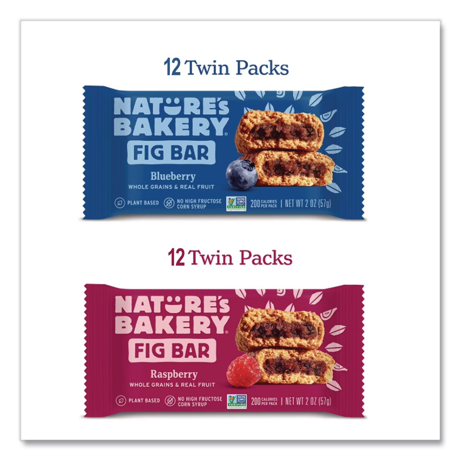 Fig Bars Variety Pack, 2 oz Twin Pack, 24 Twin Packs/Box, Ships in 1-3 Business Days