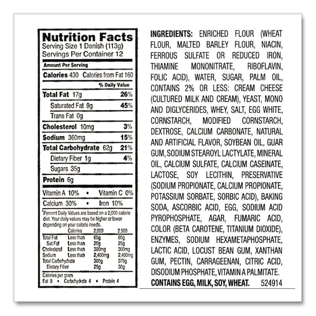 Cheese Danish, 4 oz, 12/Carton, Ships in 1-3 Business Days