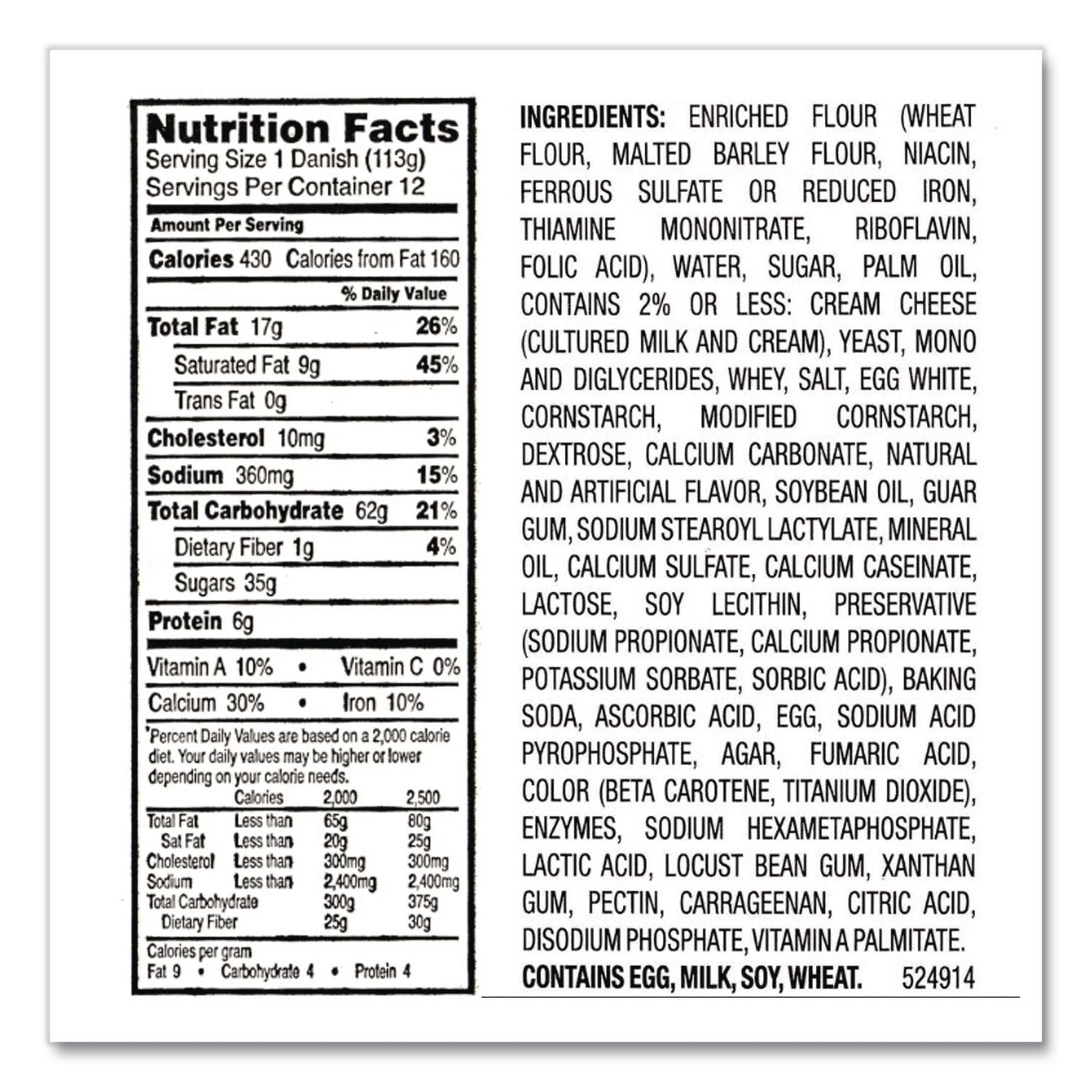Cheese Danish, 4 oz, 12/Carton, Ships in 1-3 Business Days