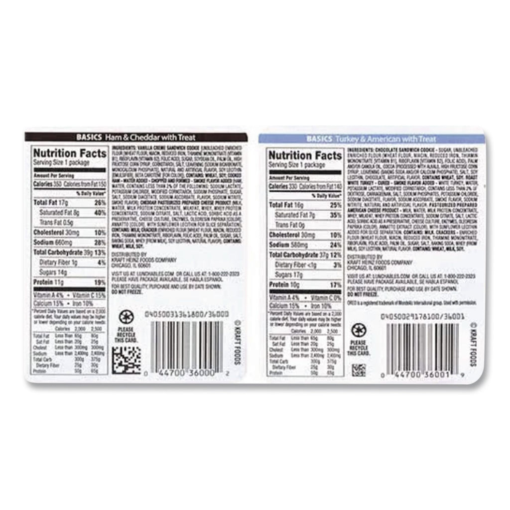 Lunchables Variety Pack, Turkey/American and Ham/Cheddar, 6/Carton, Ships in 1-3 Business Days