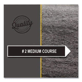 Industrial-Quality Steel Wool Reel, #2 Medium Coarse, 5 lb Reel, Steel Gray, 6/Carton
