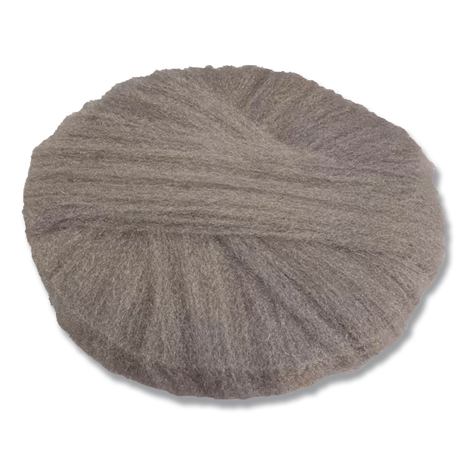 Radial Steel Wool Pads, Grade 0 (Fine): Cleaning and Polishing, 17" Diameter, Gray, 12/Carton