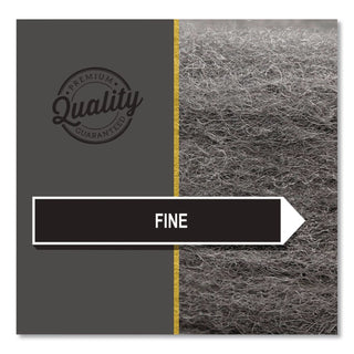 Radial Steel Wool Pads, Grade 0 (Fine): Cleaning and Polishing, 17" Diameter, Gray, 12/Carton