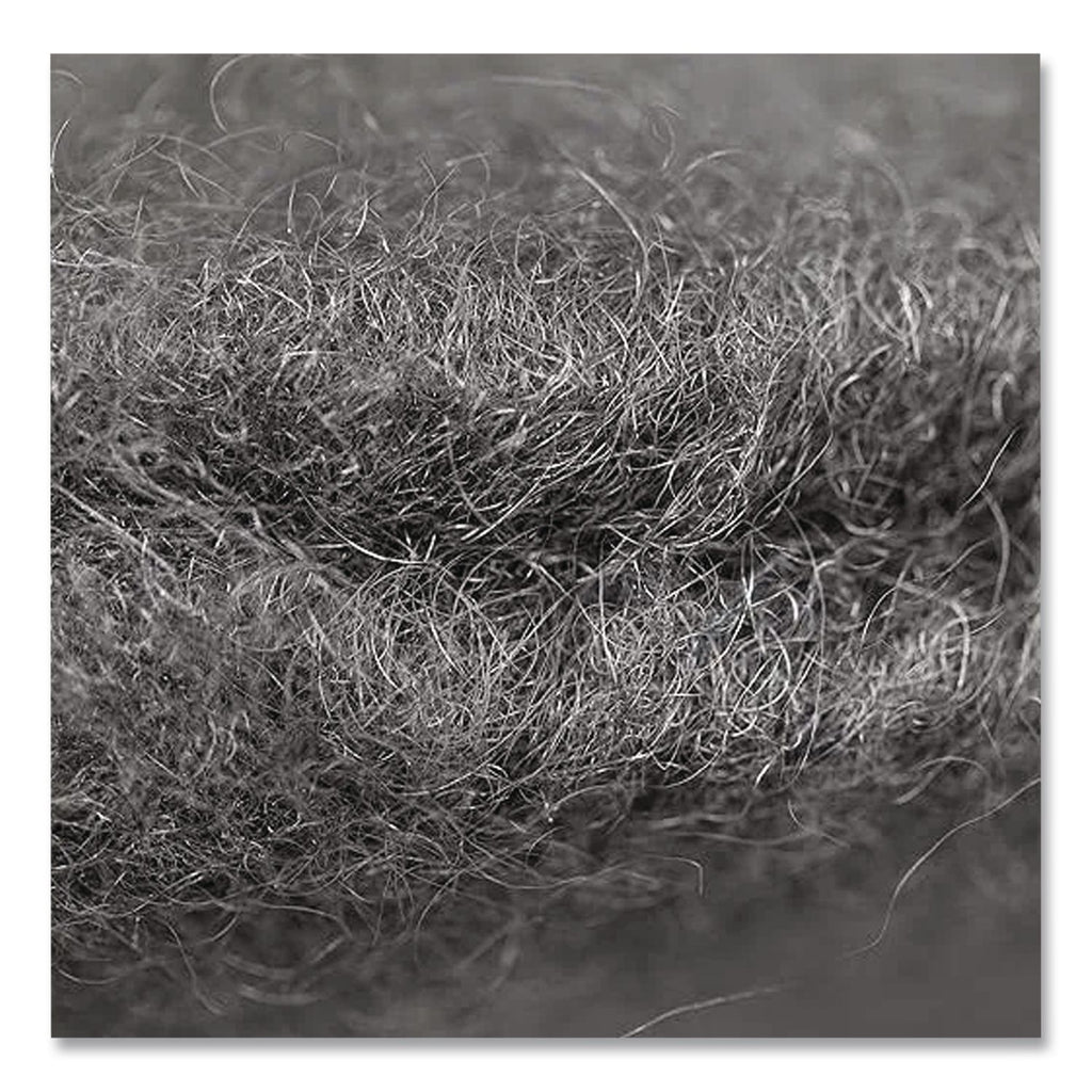 Radial Steel Wool Pads, Grade 0 (Fine): Cleaning and Polishing, 17" Diameter, Gray, 12/Carton