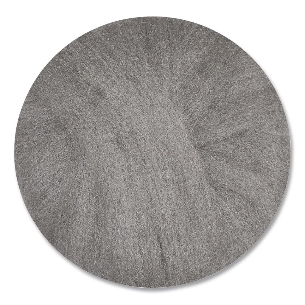 Radial Steel Wool Pads, Grade 0 (Fine): Cleaning and Polishing, 17" Diameter, Gray, 12/Carton