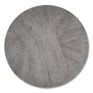 Radial Steel Wool Pads, Grade 0 (Fine): Cleaning and Polishing, 17" Diameter, Gray, 12/Carton