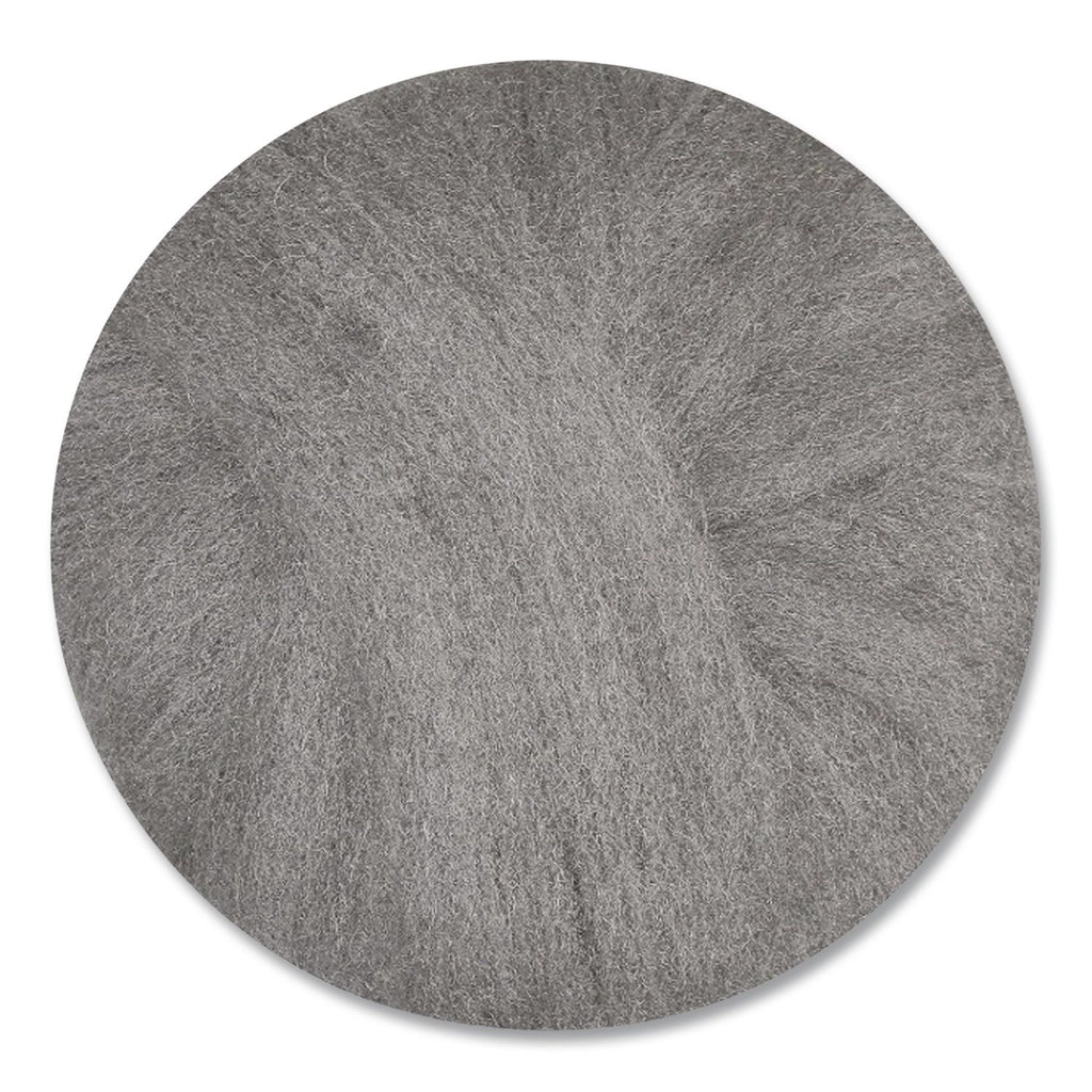 Radial Steel Wool Pads, Grade 2 (Coarse): Stripping/Scrubbing, 17" Diameter, Gray, 12/Carton