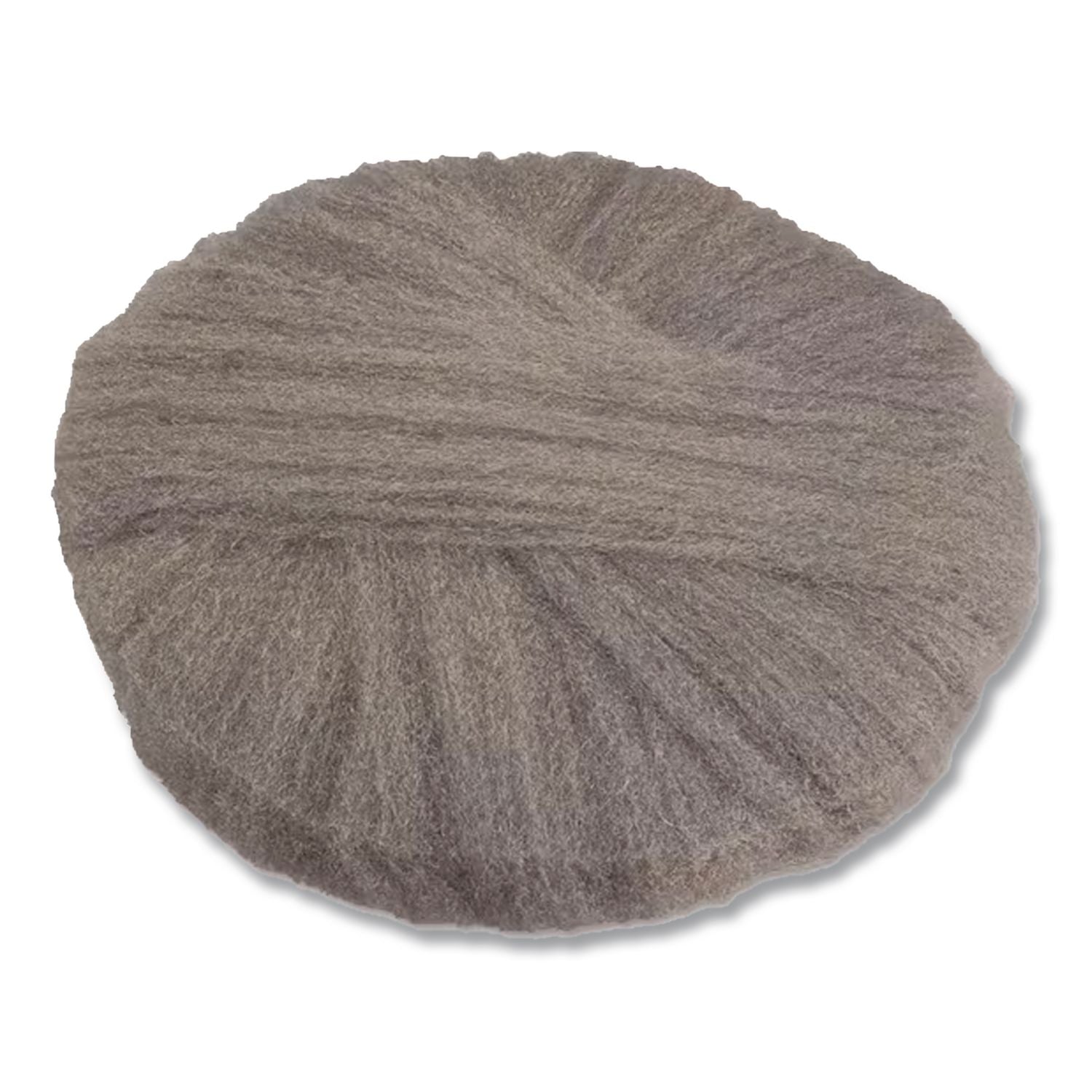 Radial Steel Wool Pads, Grade 0 (Fine): Cleaning and Polishing, 20" Diameter, Gray, 12/Carton