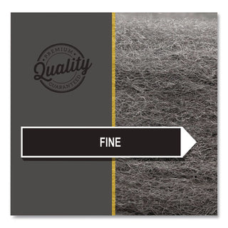 Radial Steel Wool Pads, Grade 0 (Fine): Cleaning and Polishing, 20" Diameter, Gray, 12/Carton